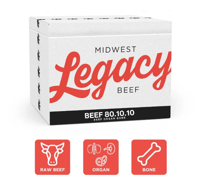 Midwest Legacy Beef 80/10/10 - 5 lb Rolls Shipping Box w/ Dry Ice (8 Rolls)