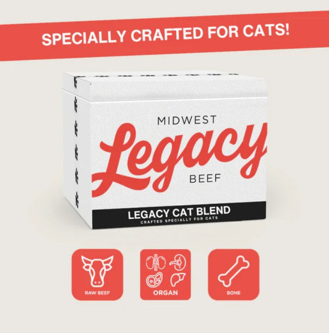 Midwest Legacy Beef Cat Blend - 1 lb Roll Full Shipping Box - NO Dry Ice (45 packs)