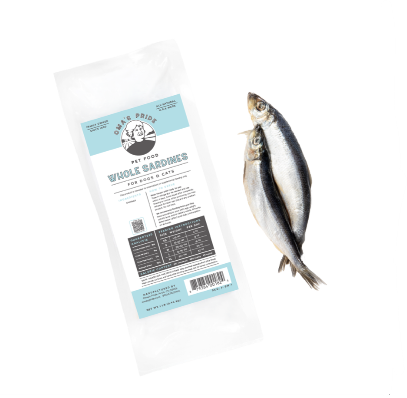 Oma's Pride Frozen Whole Sardines 1lb Pkg