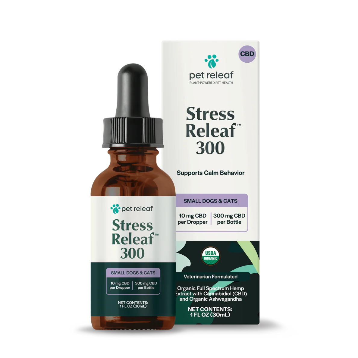 Pet Releaf USDA Organic Stress Releaf 300mg CBD Oil