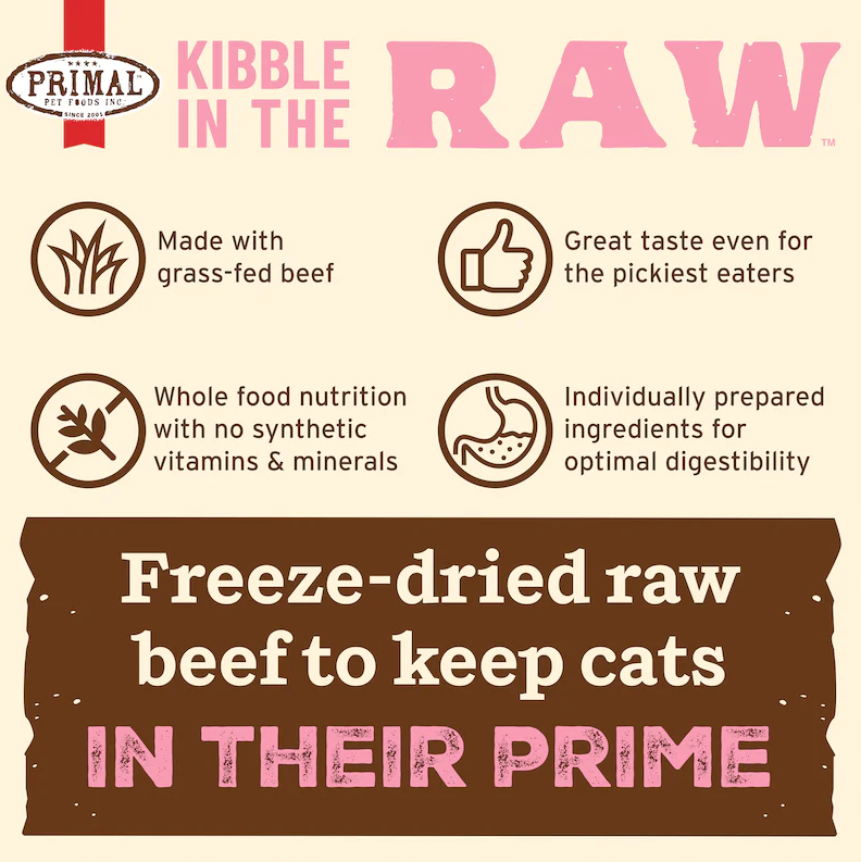 Primal Kibble In The Raw Beef Cat