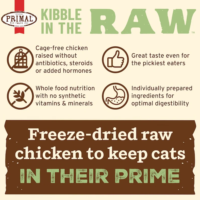 Primal Kibble In The Raw Chicken Cat