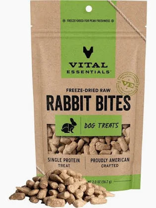 Vital Essentials Freeze-Dried Rabbit Bites Dog Treats