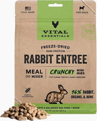Vital Essentials Freeze-Dried Raw Dog Food Mini Nibs Rabbit Entree