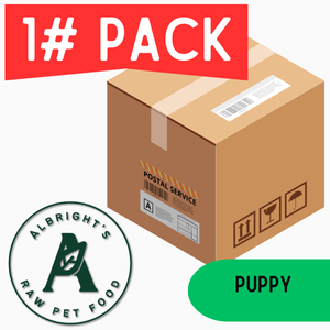 Albright's Puppy - 1 lb Pkg Shipping Box w/ Dry Ice (35 Packs, 2 Blocks Dry Ice)