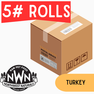 Northwest Naturals Frozen Turkey - 5 lb Rolls Shipping Box w/ Dry Ice (9 Rolls)