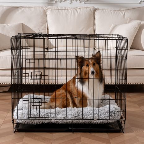 Tall Tails Grey Cuddle Crate Dog Bed