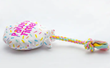 ThoozyPet Birthday Balloon Plush Dog Toy With Rope