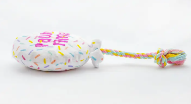 ThoozyPet Birthday Balloon Plush Dog Toy With Rope