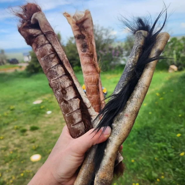 hair on hide rolls, beef hide rolls, ugly chews