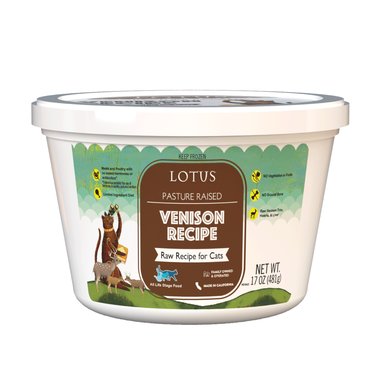 Lotus Raw Venison Frozen Cat Food