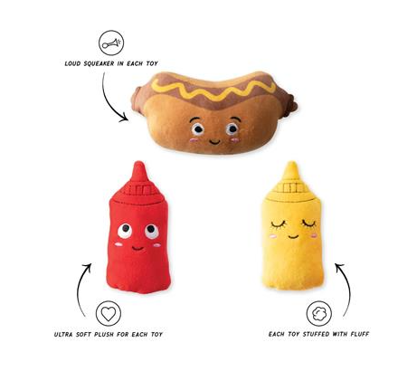 Wagsdale Let's Be Frank Plus Dog Toy - Small 3pk