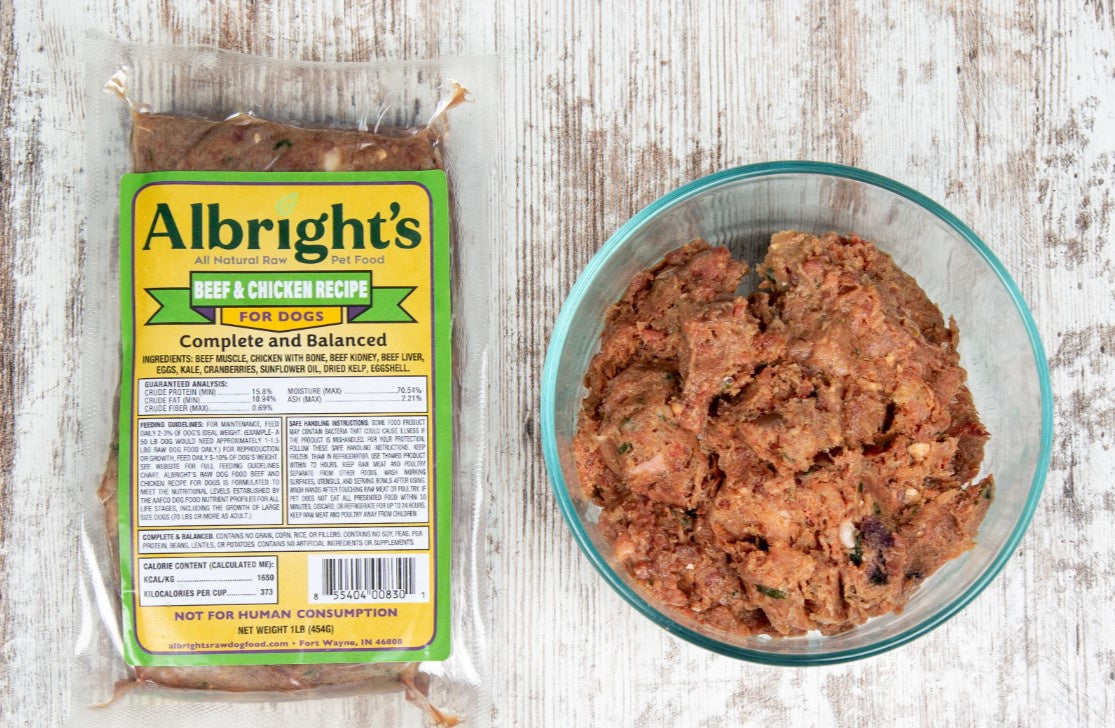Albright's Beef and Chicken - 1lb Pkg Shipping Box NO Dry Ice (45 Packs)