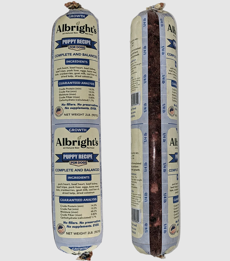 Albright's Puppy - 2 lb Rolls Shipping Box w/ Dry Ice (20 Rolls)