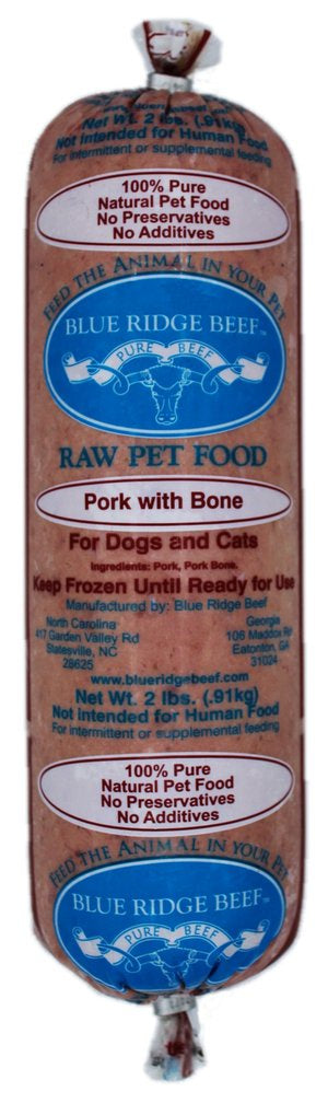 Blue Ridge Beef-Pork with Bone (HPP)- 2 lb Rolls Full Shipping Box w/ NO Dry Ice (22 Rolls)