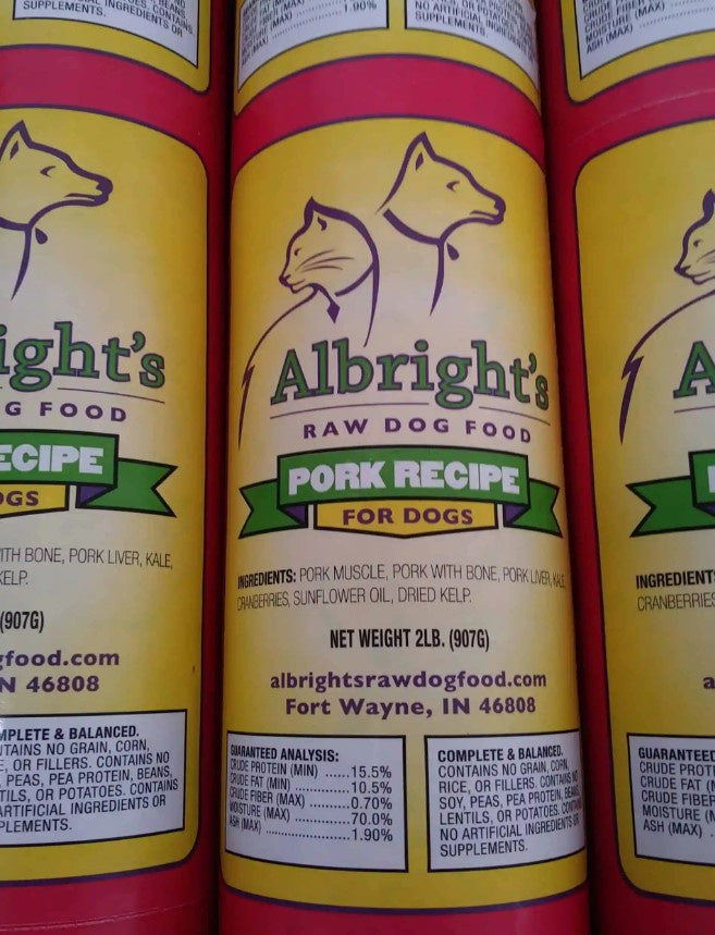 Albright's Pork, Raw Dog Food