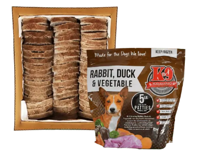 K-9 Kraving Rabbit, Duck & Vegetable - 5 lb Patties/30 lb Box