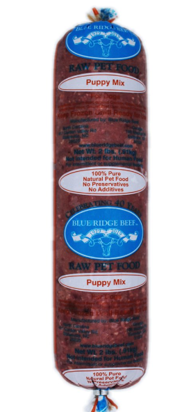 Blue Ridge Beef-Puppy Mix - 2 lb Rolls Full Shipping Box NO Dry Ice (22 Rolls)