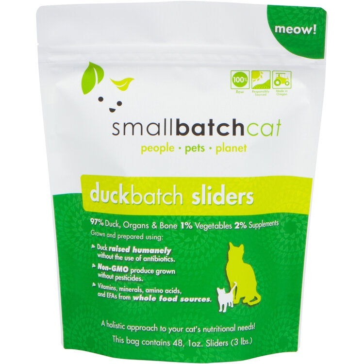 SmallBatch Frozen Duck Sliders for Cats