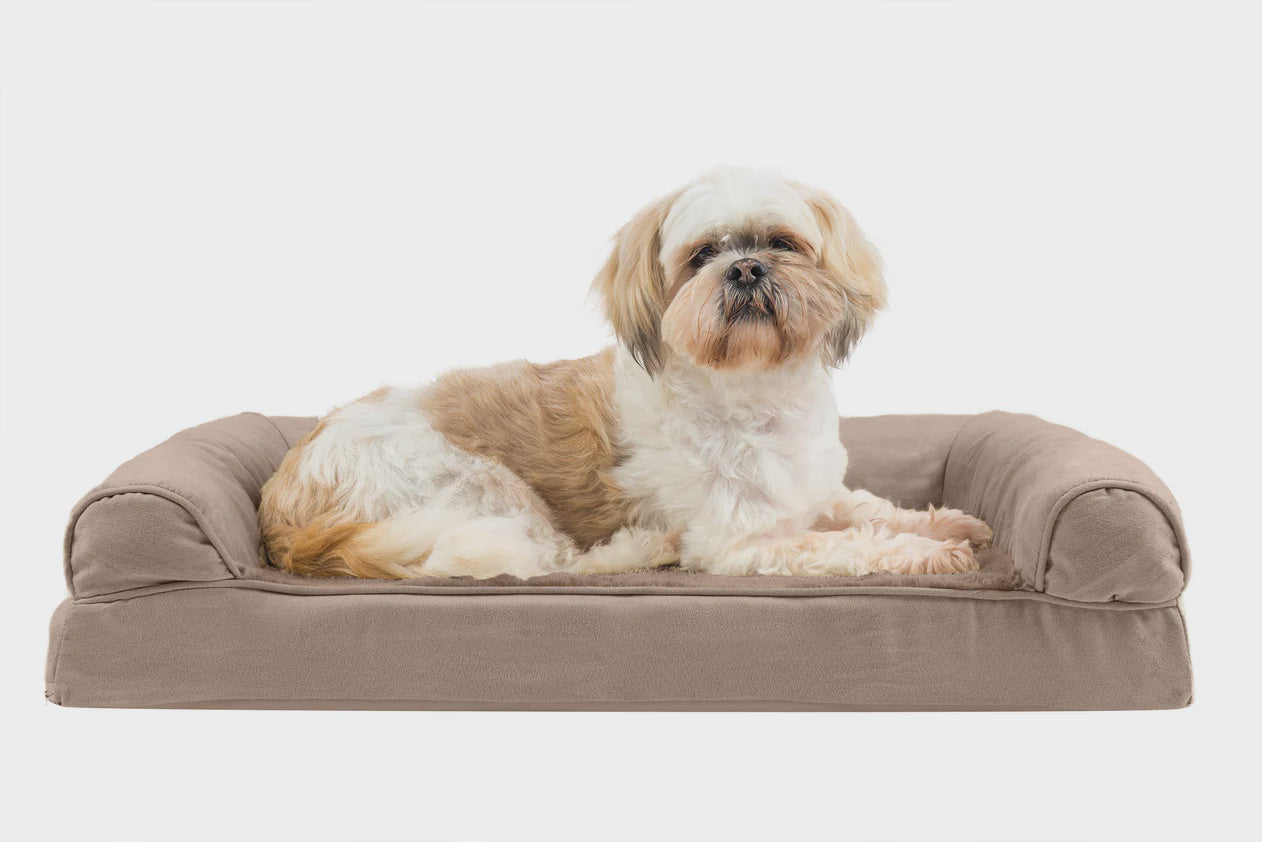 FurHaven Plush and Suede Sofa-Style Pet Bed