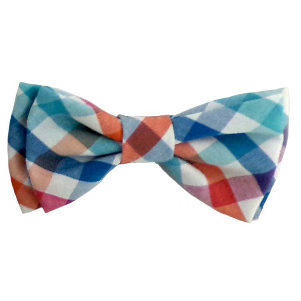 Huxley & Kent Bow Tie - Blue/Orange/Pink Plaid