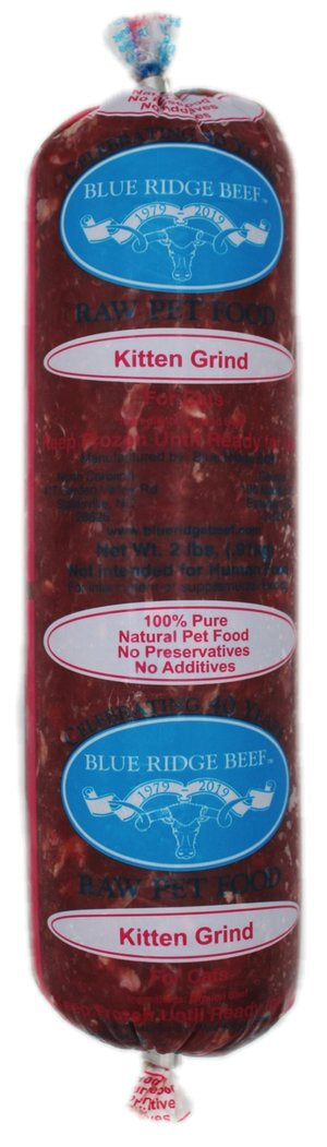 Blue Ridge Beef Kitten Grind (HPP)- 2 lb Rolls Full Shipping Box w/ NO Dry Ice (22 Rolls)