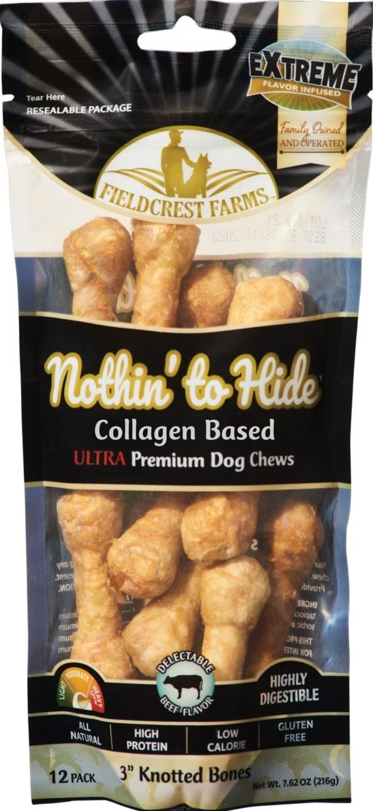 Fieldcrest Farms Nothin To Hide Ultra Knotted Bone Beef Dog Treats