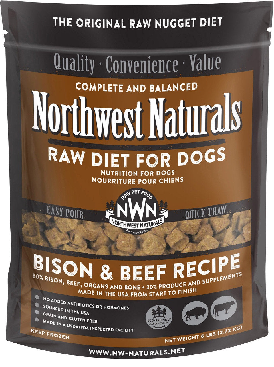 Northwest Naturals Frozen Bison and Beef Nuggets