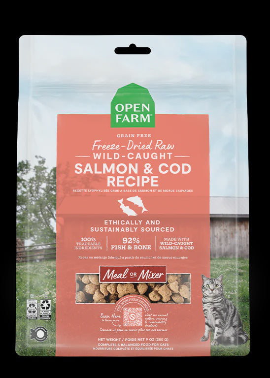 Open Farm Wild-Caught Salmon Cod Freeze-Dried Raw Cat Food