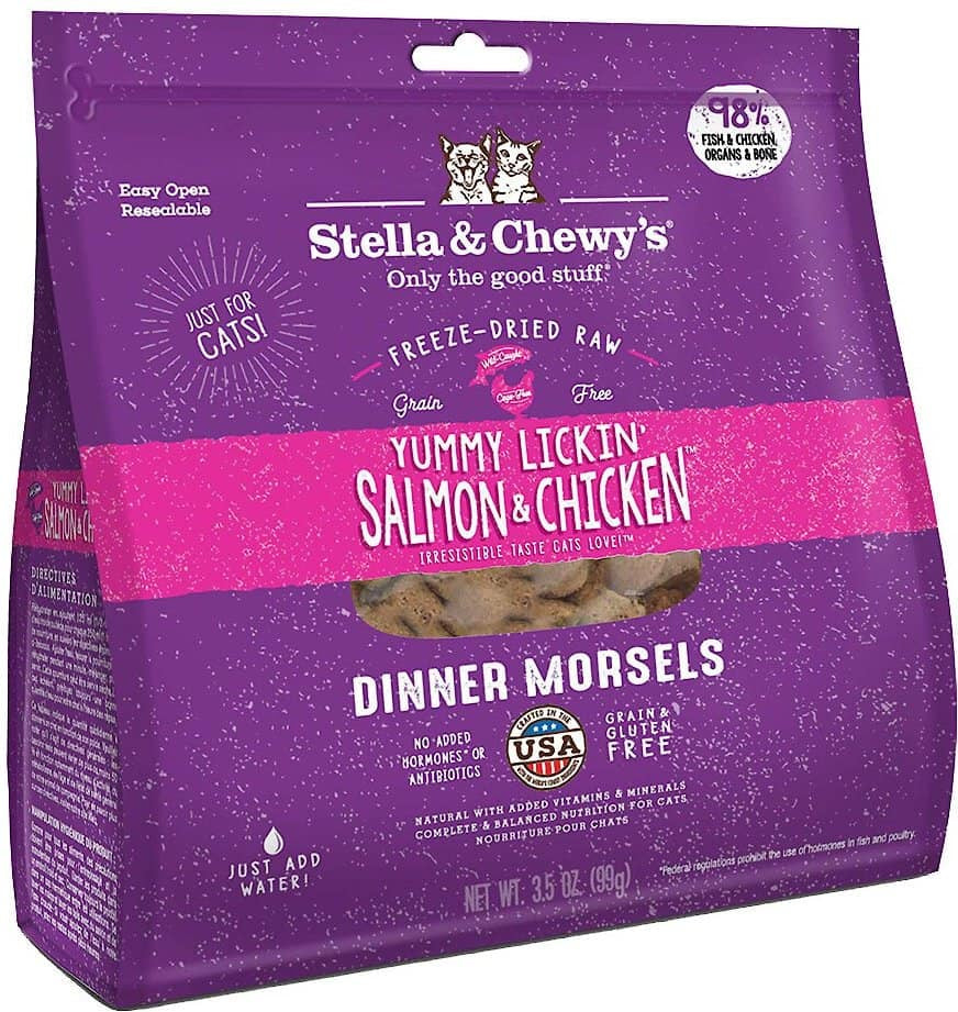 Stella & Chewy's Yummy Lickin' Salmon & Chicken Dinner Morsels Freeze-Dried Raw Cat Food