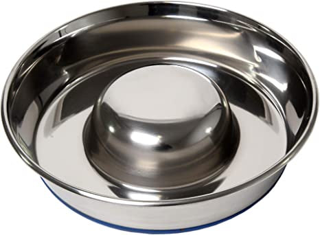 OurPets Durapet Stainless Steel Slow Feed Bowl