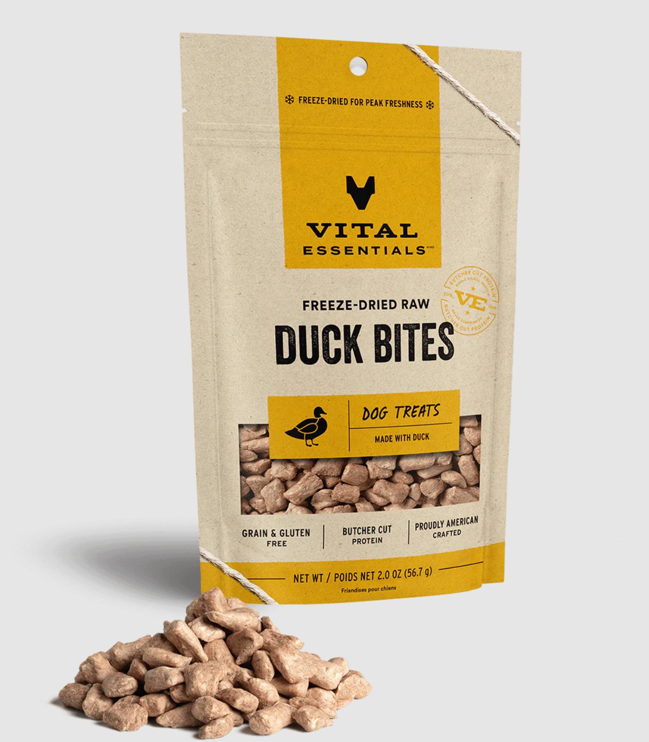 Vital Essentials Freeze-Dried Duck Bites Dog Treats