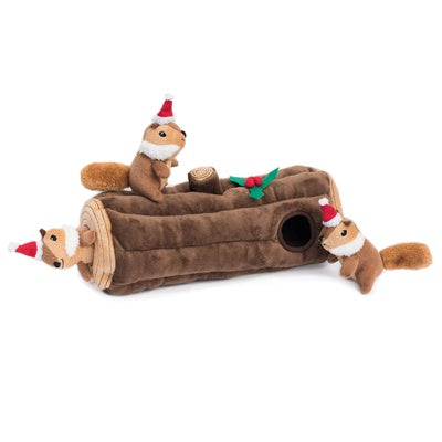 Zippy Paws Holiday Burrow Yule Log