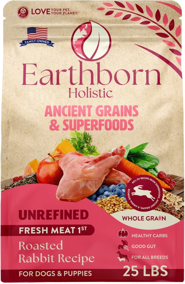 Earthborn Holistic Dog Unrefined Ancient Grains & Superfoods- Rabbit
