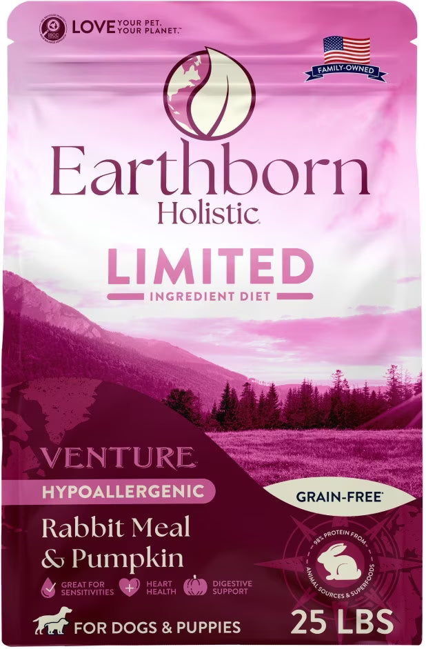 Earthborn Holistic Dog Venture LID Grain Free Rabbit & Pumpkin