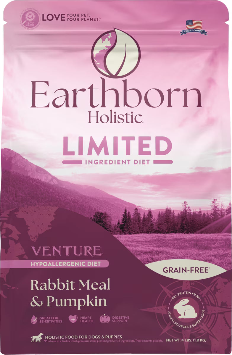 Earthborn Holistic Dog Venture LID Grain Free Rabbit & Pumpkin