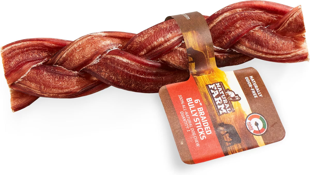 Natural Farm Odor-Free Braided Bully Stick
