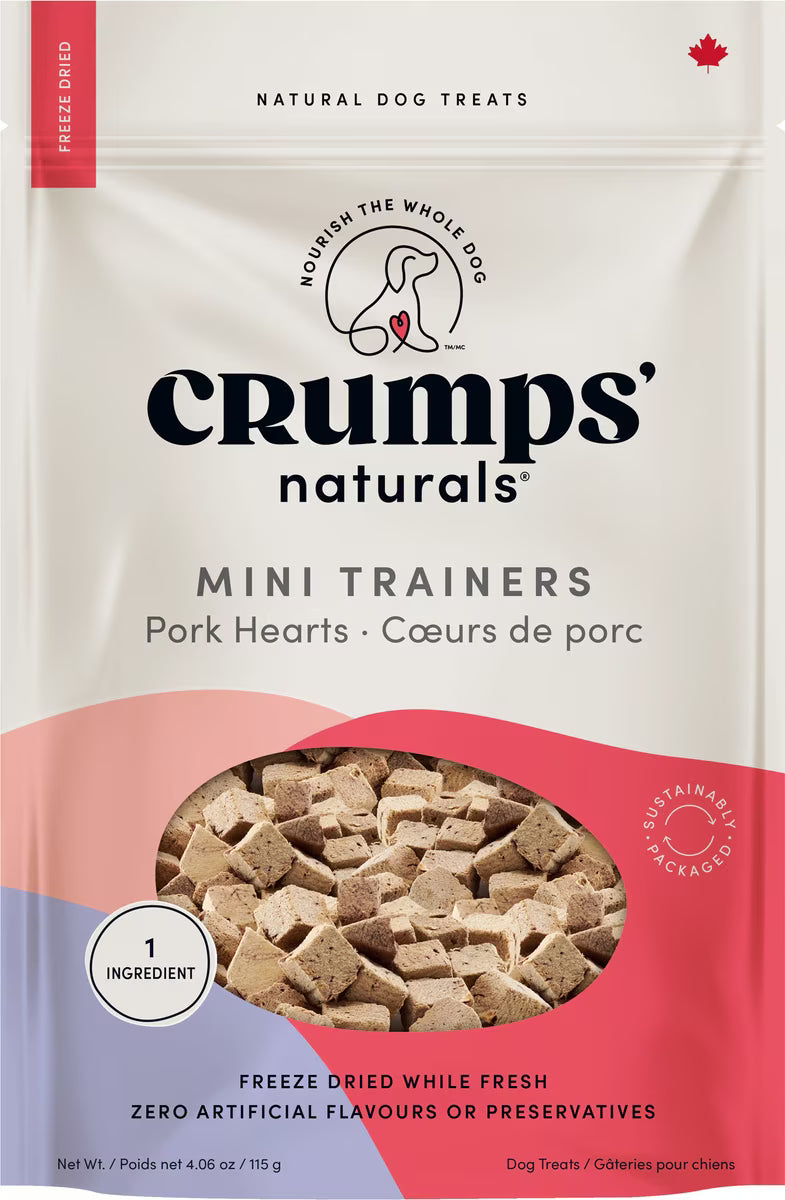 Crumps' Naturals Freeze-dried Pork Hearts Mini Trainers
