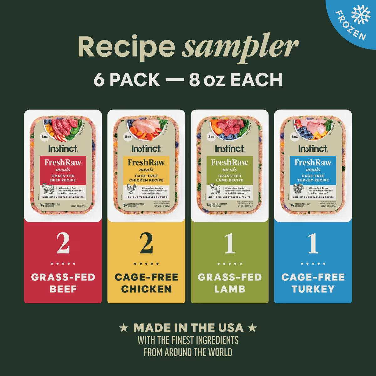 Instinct FreshRaw Meals Variety Pack Dog - 8oz/6pk