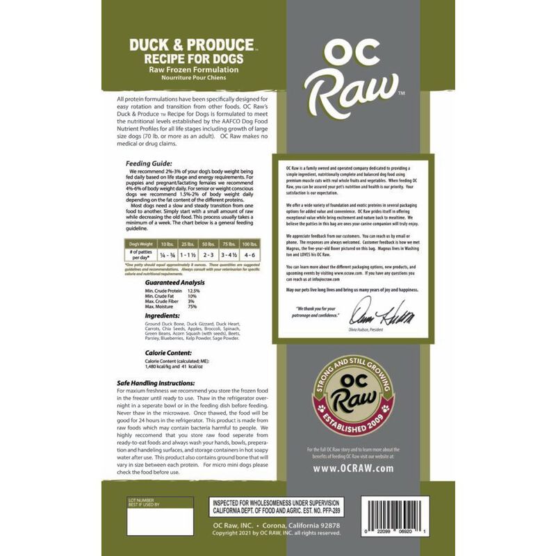 OC Raw Duck & Produce