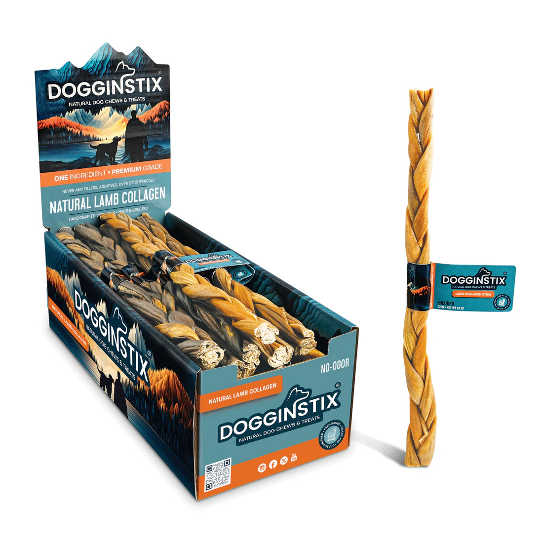 Dogginstix Braided Lamb Collagen