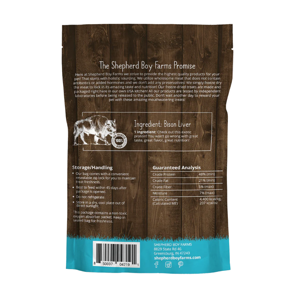 Shepherd Boy Farms Freeze Dried Bison Liver