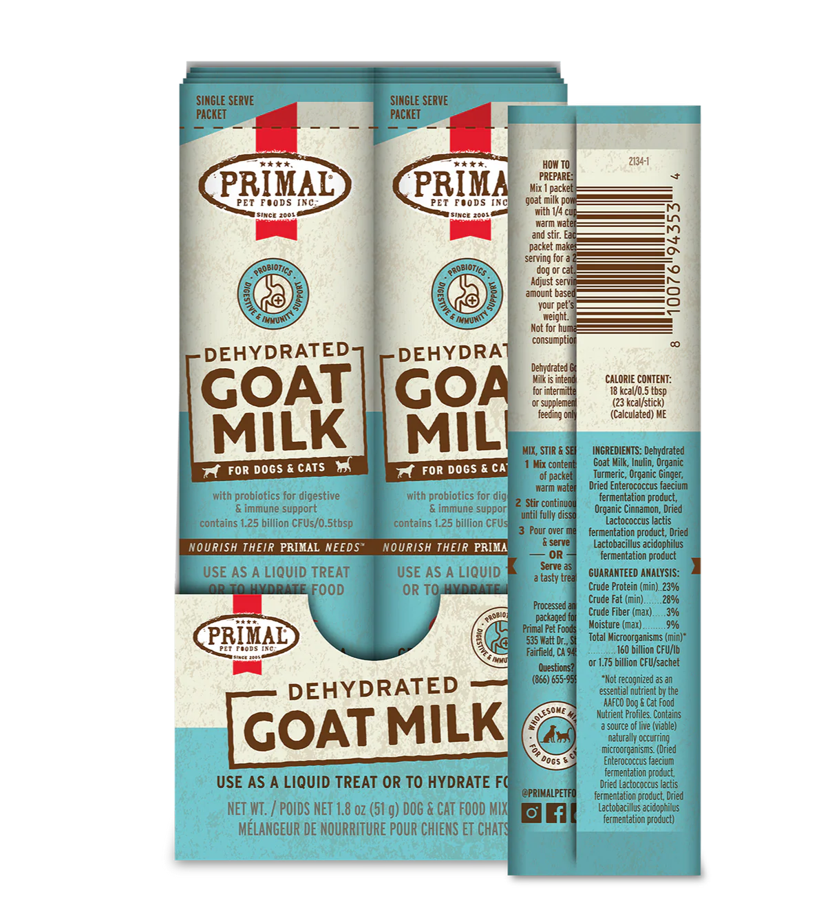 Primal Dehydrated Goat's Milk - Single Serve Sachet