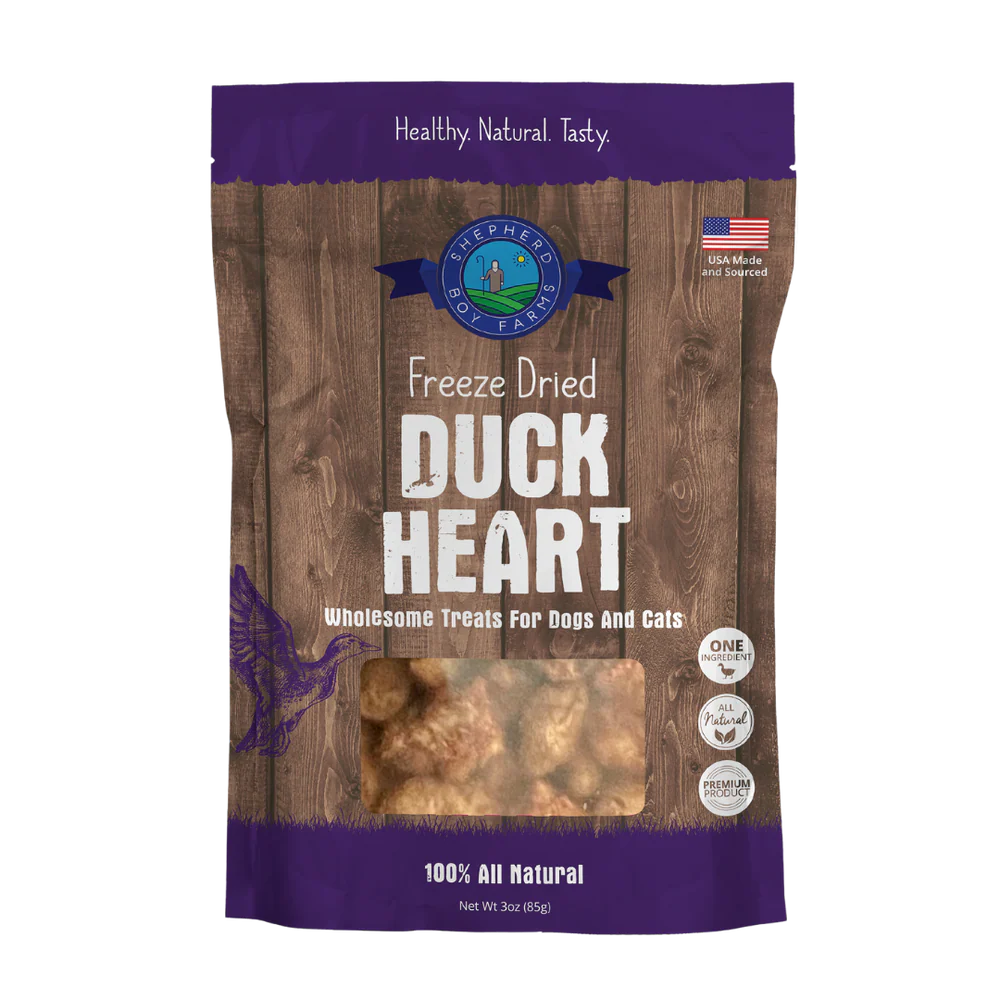 Shepherd Boy Farms Freeze Dried Duck Heart 3oz