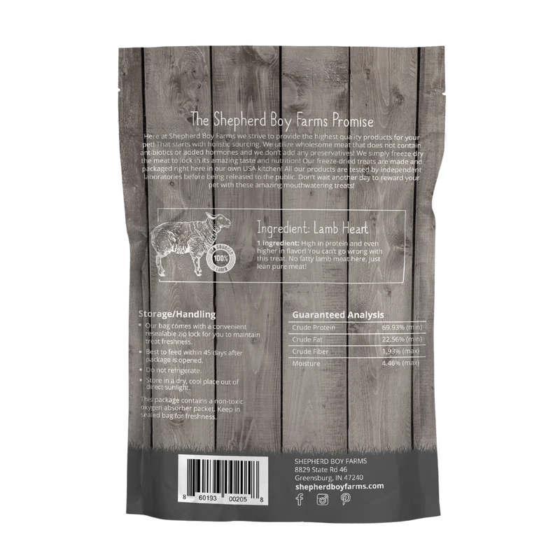 Shepherd Boy Farms Freeze-Dried Lamb Heart