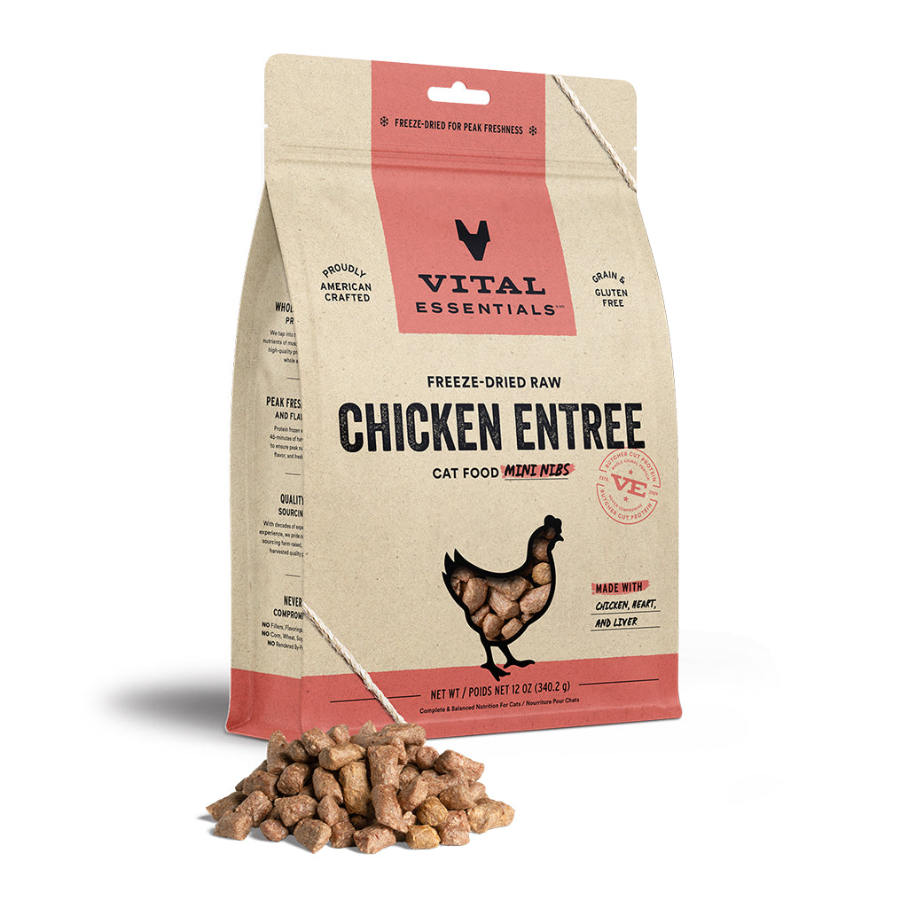 Vital Essentials Freeze-Dried Raw Cat Mini Nibs Chicken Entree