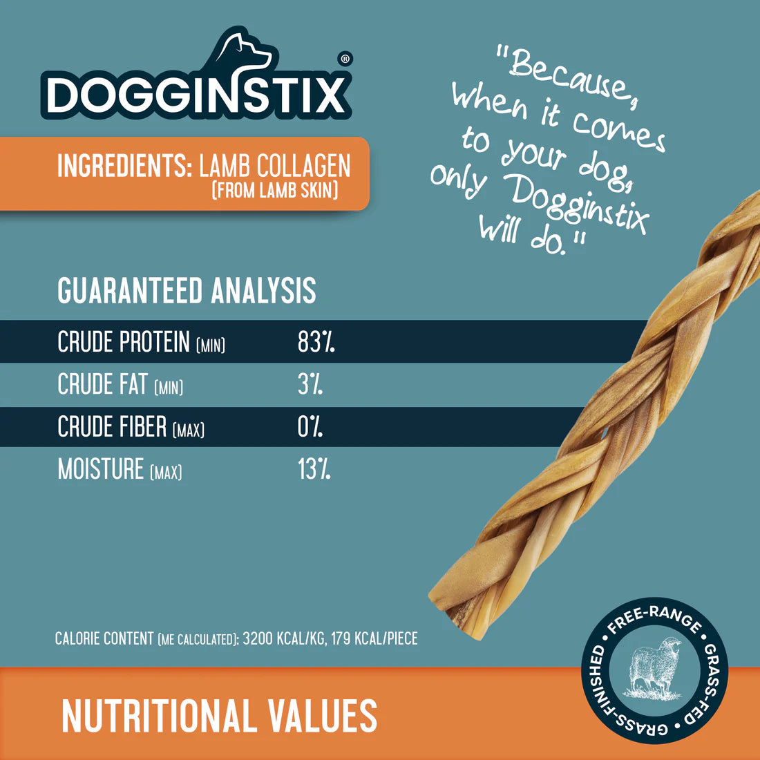 Dogginstix Braided Lamb Collagen
