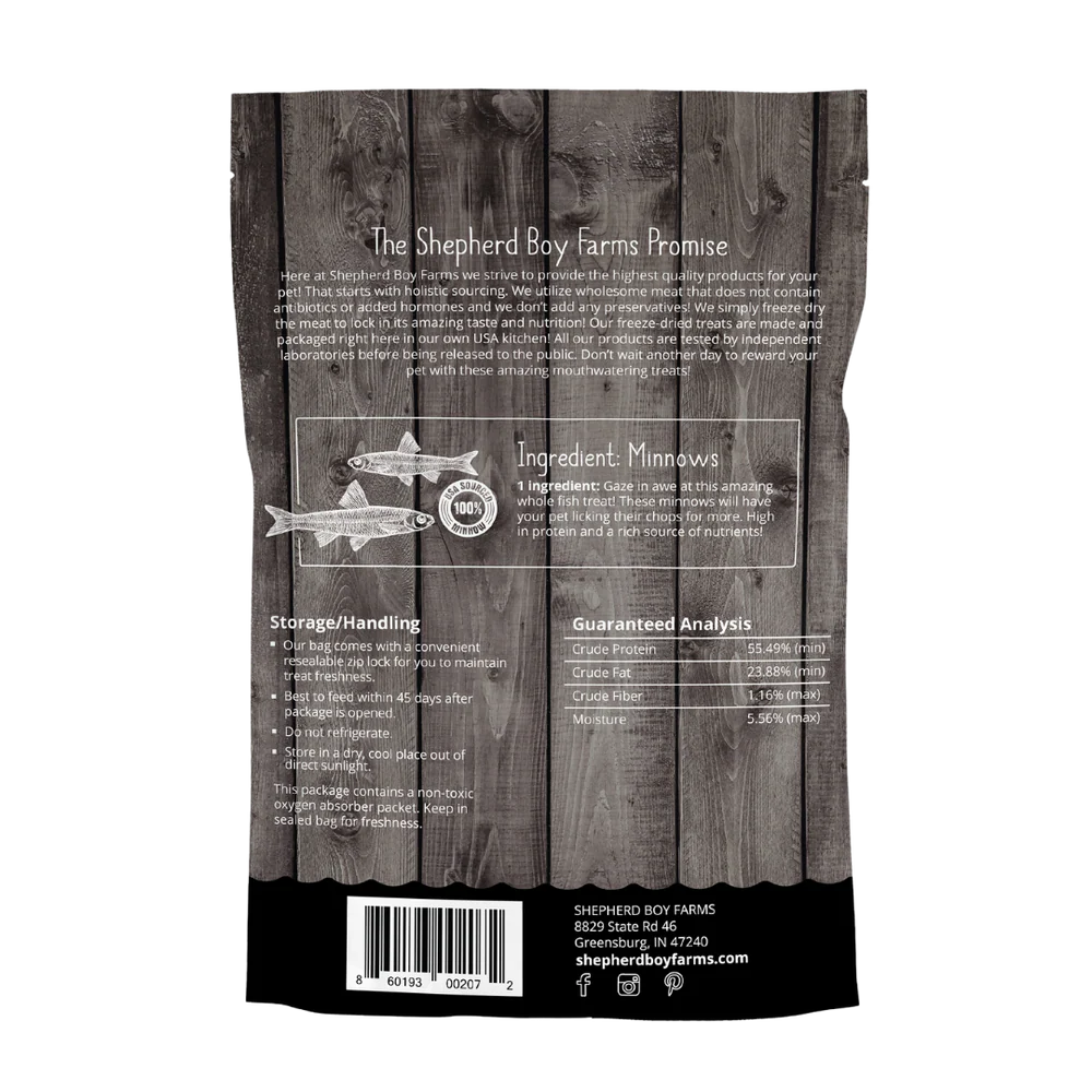 Shepherd Boy Farms Freeze Dried Minnow 2oz