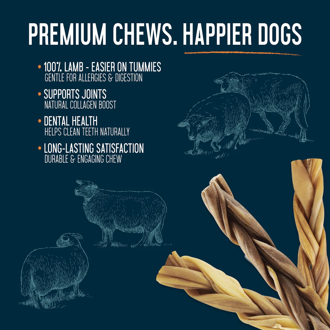 Dogginstix Braided Lamb Collagen