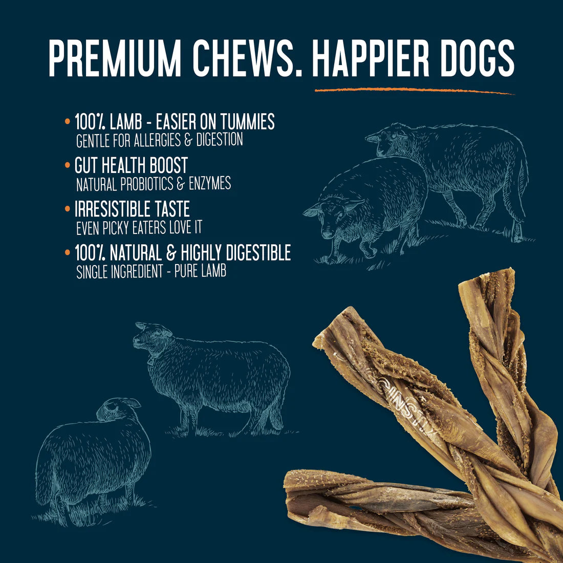Dogginstix Braided Lamb Tripe
